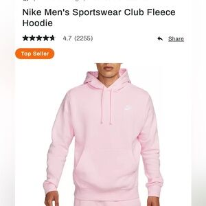 PINK NIKE HOODIE
